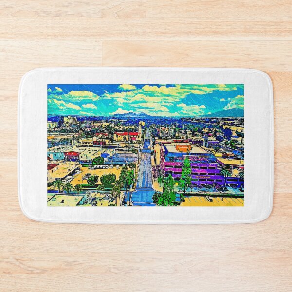 Item preview, Lemon Street in downtown Riverside, California - impressionist painting designed and sold by NickoPrints.