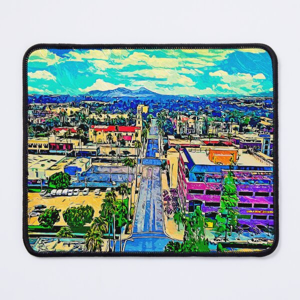 Item preview, Lemon Street in downtown Riverside, California - impressionist painting designed and sold by NickoPrints.