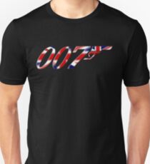 007 James Bond Gun British Flag Unisex T-Shirt