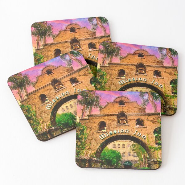 Item preview, The entrance of the Mission Inn Hotel and Spa courtyard in Riverside, California designed and sold by NickoPrints.