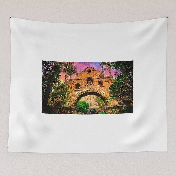 Item preview, The entrance of the Mission Inn Hotel and Spa courtyard in Riverside, California designed and sold by NickoPrints.