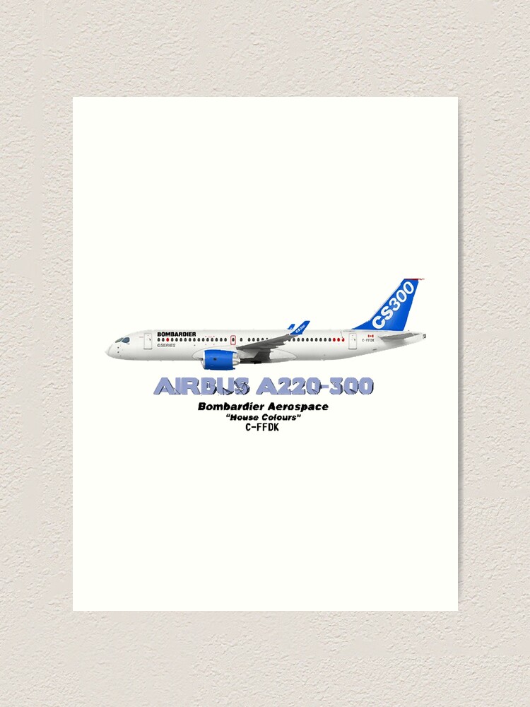 "Airbus A220300 Bombardier House Colours " Art Print for Sale by