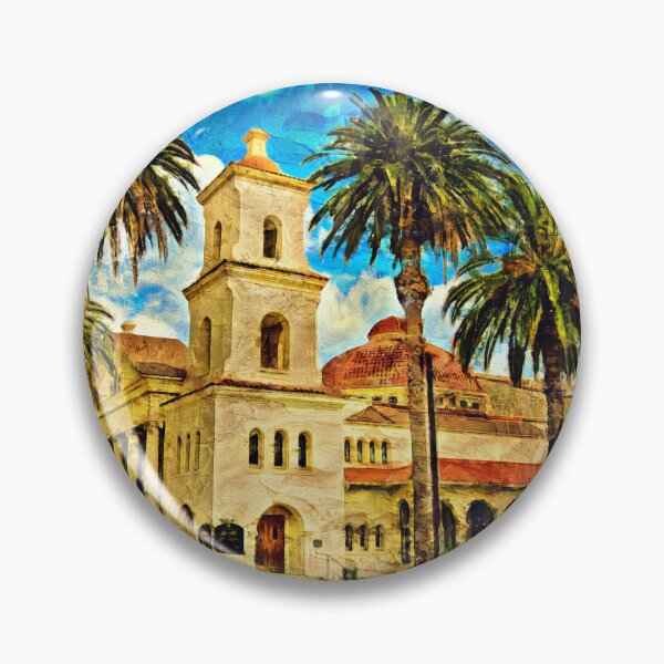 Item preview, First Church of Christ, Scientist, in Riverside, California - impasto oil painting designed and sold by NickoPrints.