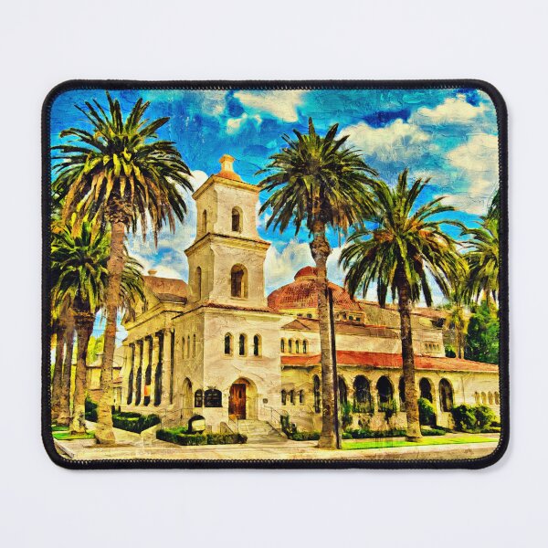 Item preview, First Church of Christ, Scientist, in Riverside, California - impasto oil painting designed and sold by NickoPrints.