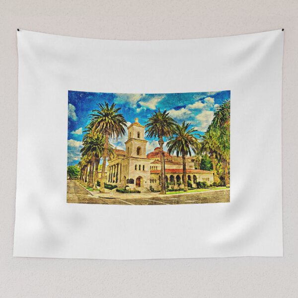Item preview, First Church of Christ, Scientist, in Riverside, California - impasto oil painting designed and sold by NickoPrints.