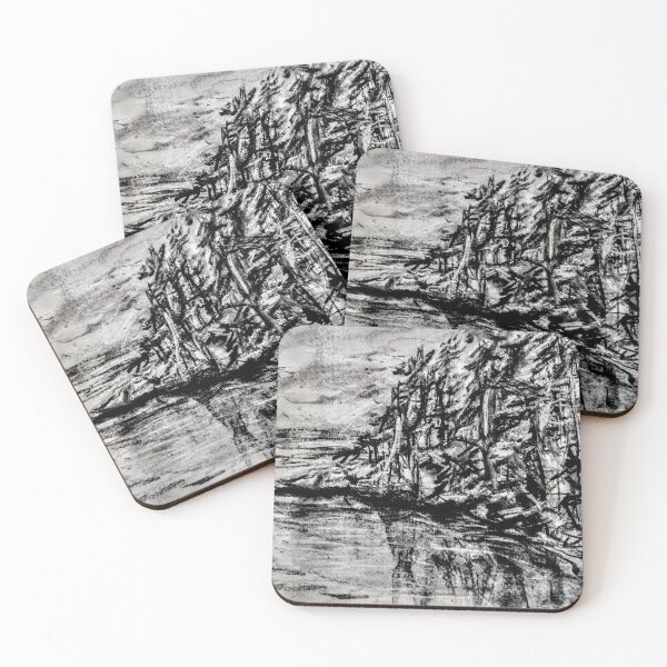 Item preview, Gulf Islands Charcoal Etching designed and sold by dustandpigment.