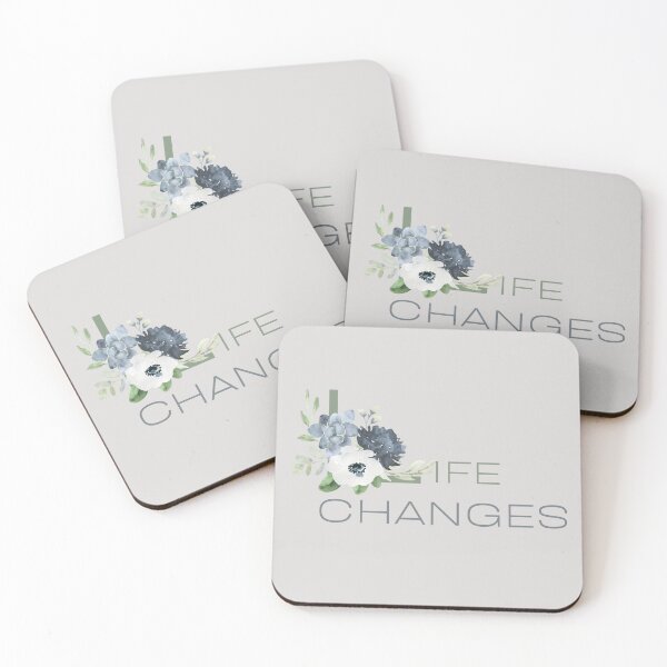 Item preview, Life Changes quote with blue Hellebore designed and sold by Levated.