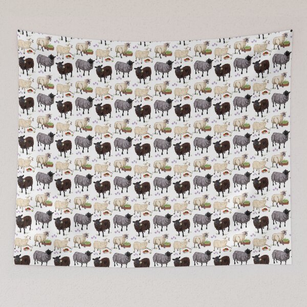 Item preview, Sheep pattern in White designed and sold by EskTuulispaa.
