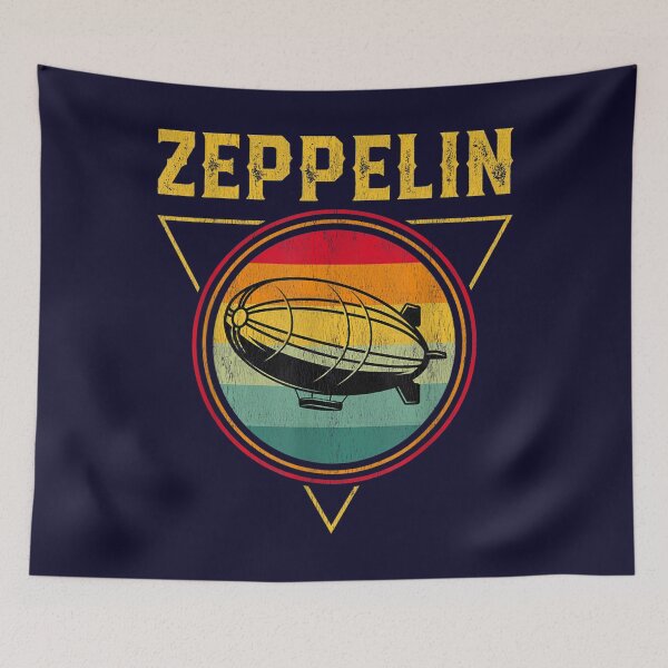 Aperçu de l'œuvre Retro Zeppelin Funny Dirigible Blimp Dirigeable Années 70 Années 80 créée et vendue par RiuamoHyksil.