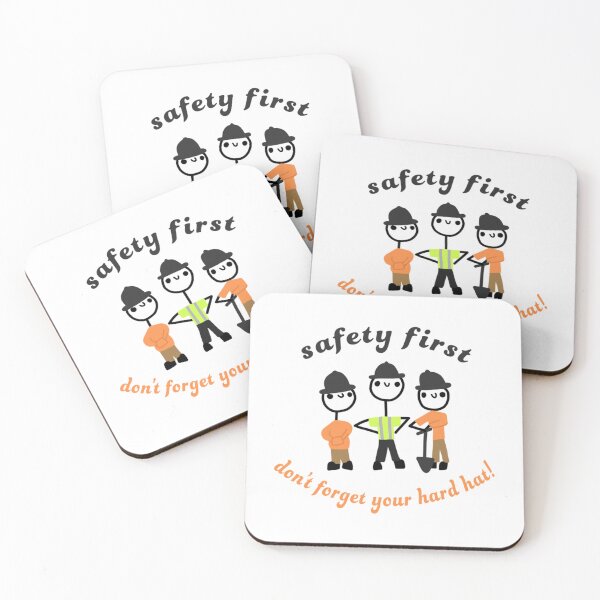 Item preview, Safety First Hard Hat Reminder Cute Stick Drawing Construction Carpentry Linemen Design designed and sold by HardhatDesign.