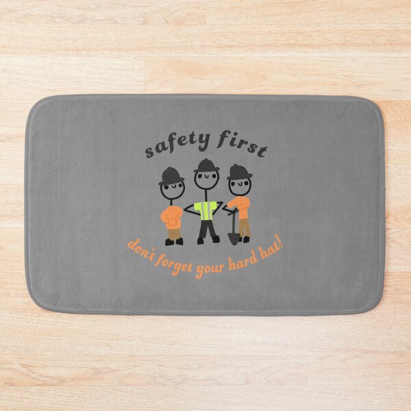 Item preview, Safety First Hard Hat Reminder Cute Stick Drawing Construction Carpentry Linemen Design designed and sold by HardhatDesign.