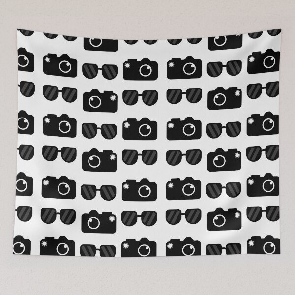 Item preview, Cool seamless pattern with cute retro cameras and sunglasses designed and sold by Colorfulandfun.