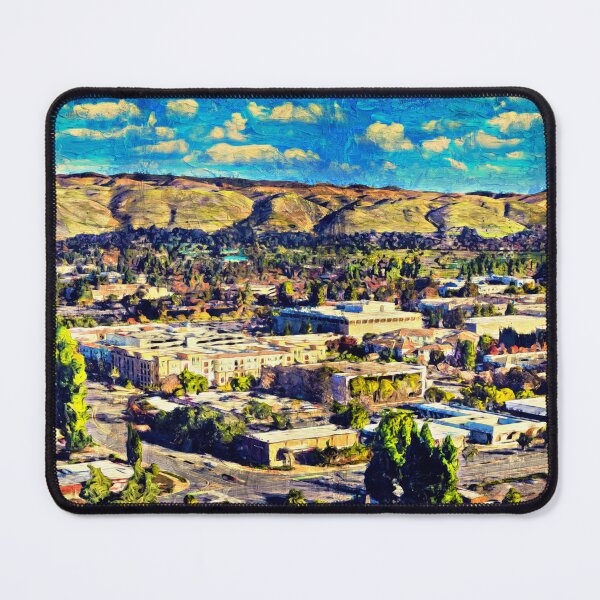 Item preview, Aerial of downtown Fremont, California - digital painting designed and sold by NickoPrints.