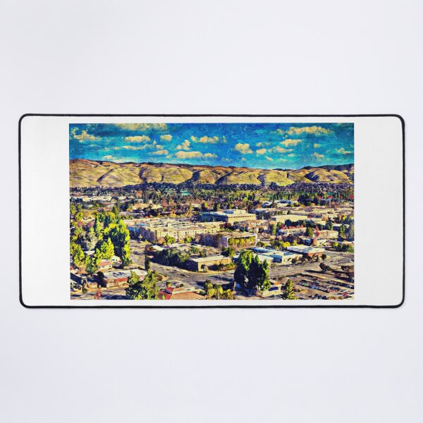 Item preview, Aerial of downtown Fremont, California - digital painting designed and sold by NickoPrints.