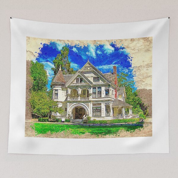Item preview, Patterson House of the Ardenwood Historic Farm in Fremont, California - colored drawing designed and sold by NickoPrints.