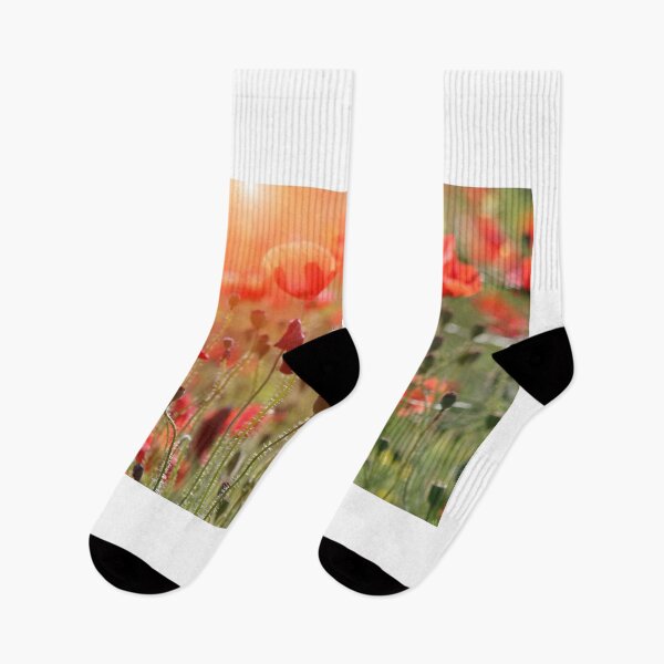 Item preview, red poppies flower meadow spring season nature  designed and sold by goceris.