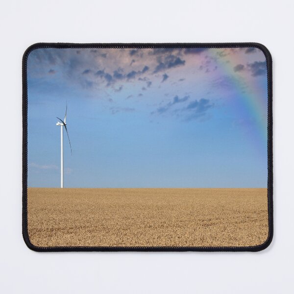 Item preview, wind turbine on wheat field and rainbow landscape designed and sold by goceris.