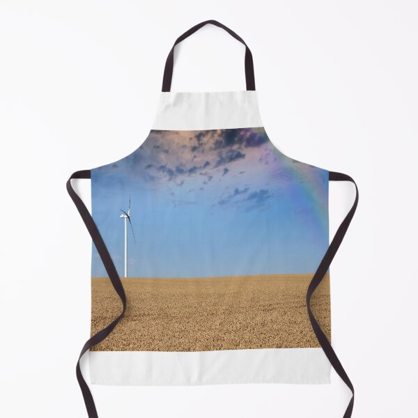 Item preview, wind turbine on wheat field and rainbow landscape designed and sold by goceris.