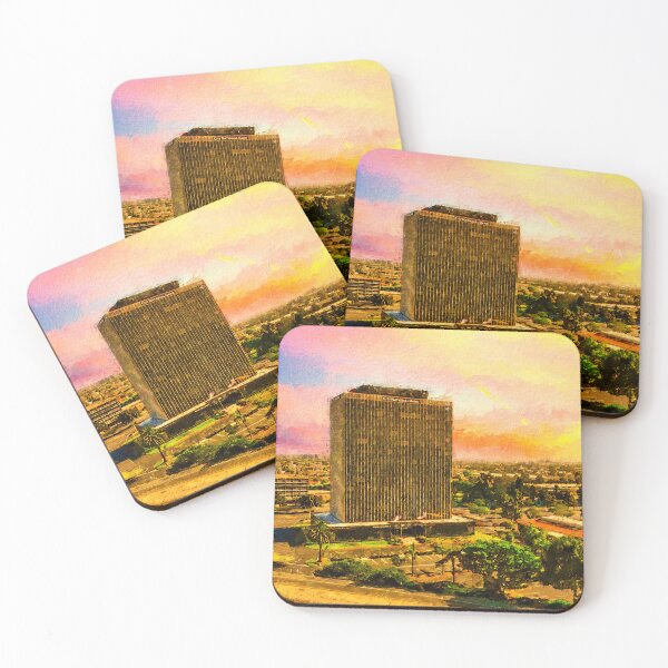 Item preview, Downtown Oxnard, California, at sunset - digital painting designed and sold by NickoPrints.