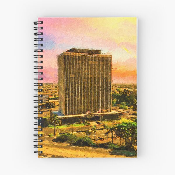 Item preview, Downtown Oxnard, California, at sunset - digital painting designed and sold by NickoPrints.