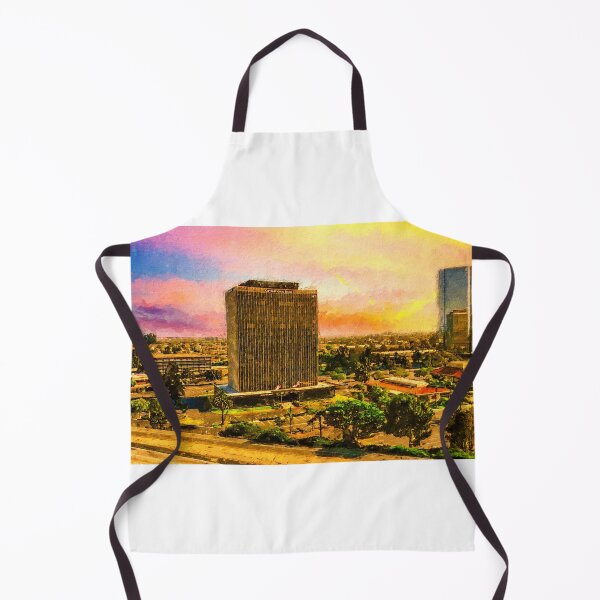 Artikelvorschau, Downtown Oxnard, Kalifornien, bei Sonnenuntergang - digitale Malerei entworfen und verkauft von NickoPrints.