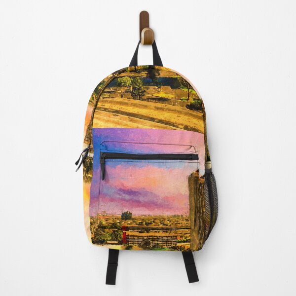 Item preview, Downtown Oxnard, California, at sunset - digital painting designed and sold by NickoPrints.