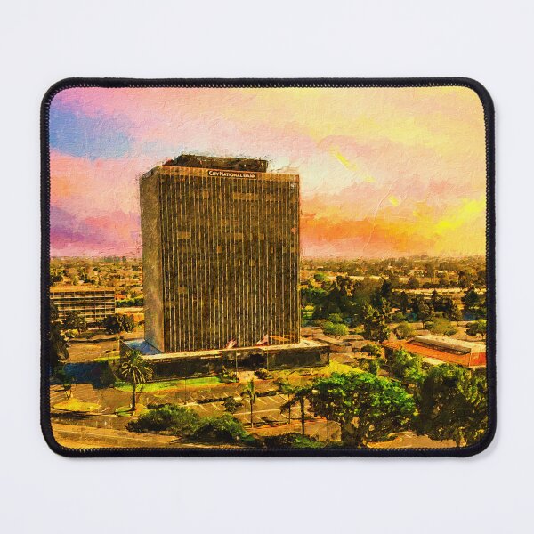Item preview, Downtown Oxnard, California, at sunset - digital painting designed and sold by NickoPrints.