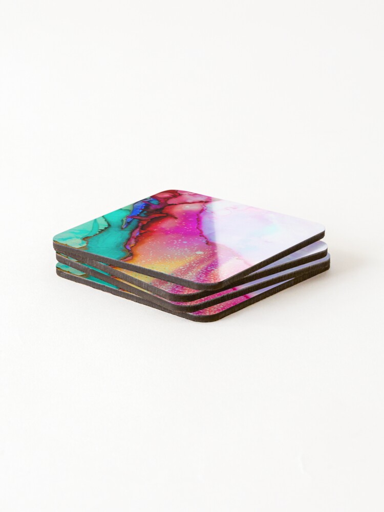 Thumbnail 4 of 5, Coasters (Set of 4), Colorful Abstract Background designed and sold by theredsharp.