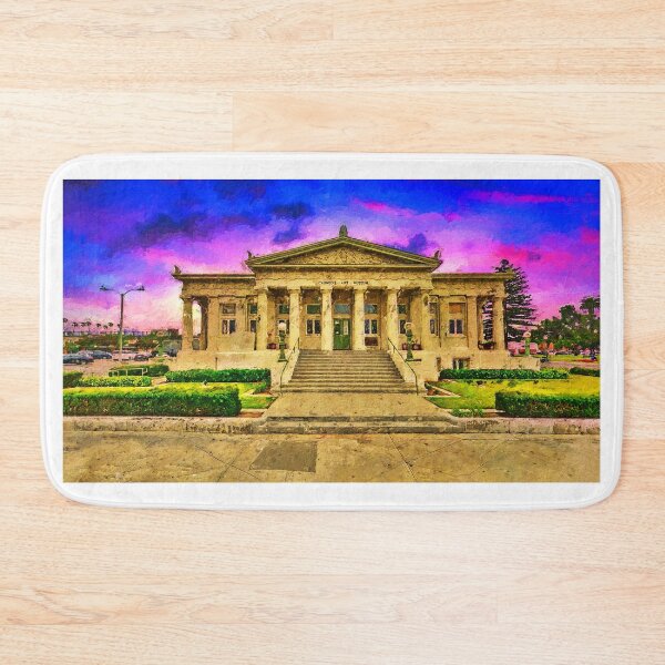 Item preview, Carnegie Art Museum in the evening, Oxnard, California designed and sold by NickoPrints.