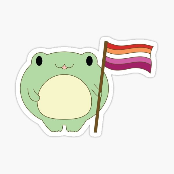 Cute Frog Pride Froggy Lesbian Pride Flag Sticker By Skr Redbubble