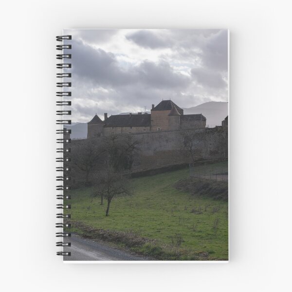 Item preview, Berze-le-Chatel fortress is a 10th-century castle in the Bourgogne-Franche-Comte. Cloudy winter day designed and sold by Maurizio Fabbroni.