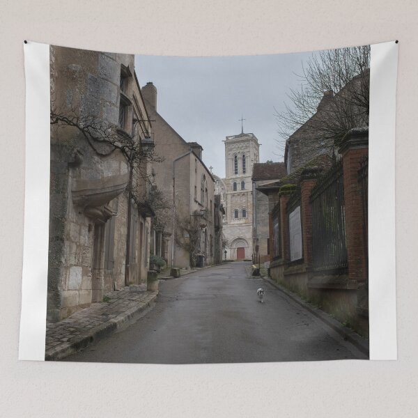 Item preview, Vezelay Abbey is a Benedictine and Cluniac monastery in the Bourgogne-Franche-Comte. Cloudy winter day. (vertical) designed and sold by Maurizio Fabbroni.