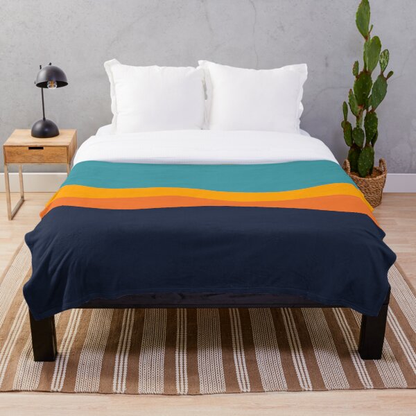 Item preview, Azul oscuro Naranja Turquesa Minimalista Colorido Retro Rayas Olas designed and sold by LiquidWing.