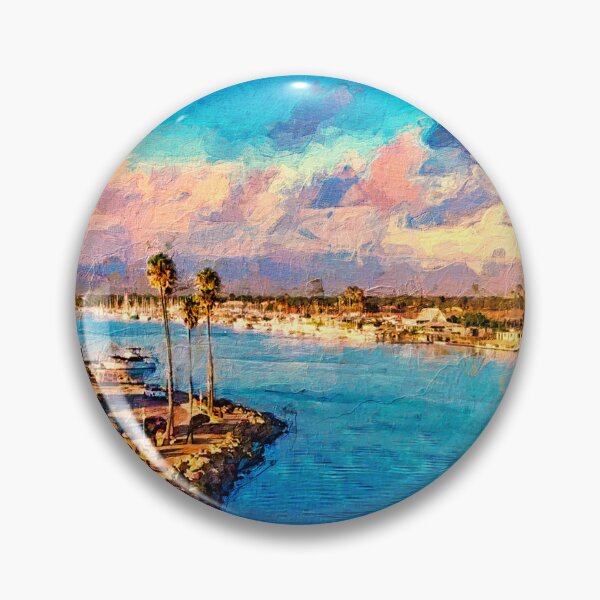 Item preview, Channel Islands Harbor near Oxnard, California - digital painting designed and sold by NickoPrints.