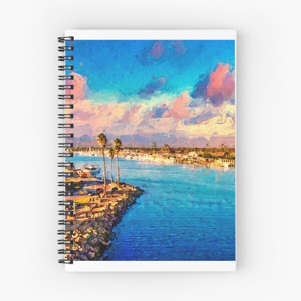 Item preview, Channel Islands Harbor near Oxnard, California - digital painting designed and sold by NickoPrints.
