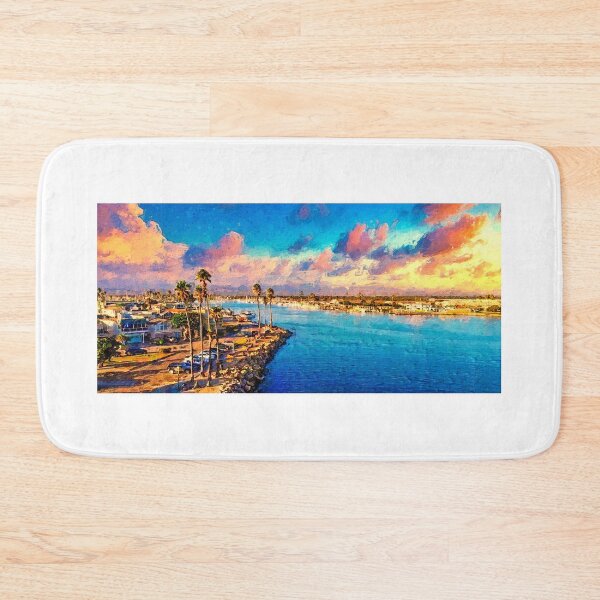 Item preview, Channel Islands Harbor near Oxnard, California - digital painting designed and sold by NickoPrints.