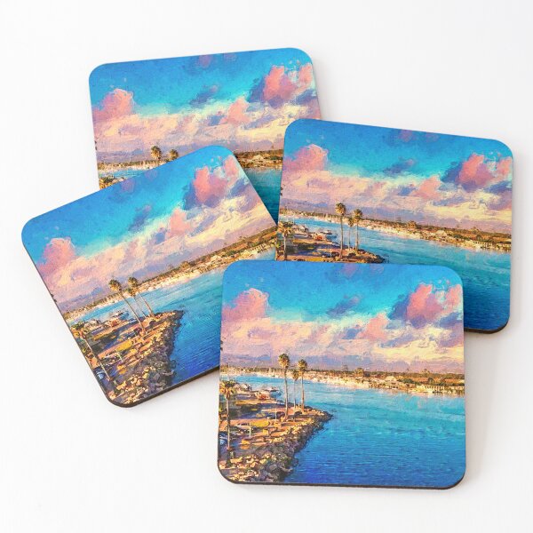Item preview, Channel Islands Harbor near Oxnard, California - digital painting designed and sold by NickoPrints.