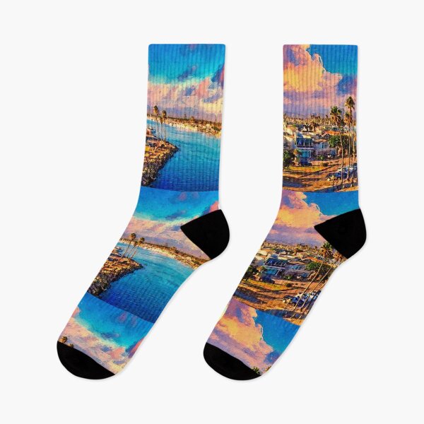 Item preview, Channel Islands Harbor near Oxnard, California - digital painting designed and sold by NickoPrints.