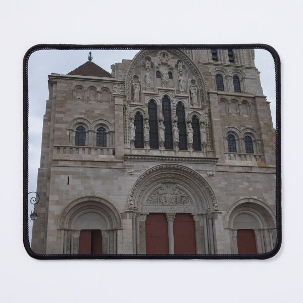 Item preview, Vezelay Abbey is a Benedictine and Cluniac monastery in the Bourgogne-Franche-Comte. Cloudy winter day. (vertical) designed and sold by Maurizio Fabbroni.