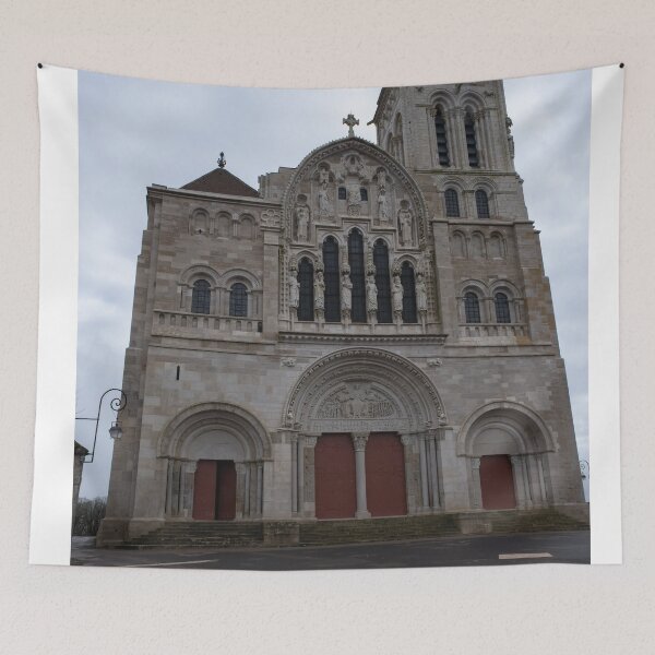 Item preview, Vezelay Abbey is a Benedictine and Cluniac monastery in the Bourgogne-Franche-Comte. Cloudy winter day. (vertical) designed and sold by Maurizio Fabbroni.