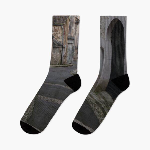 Item preview, Chablis is a town in the Bourgogne-Franche-Comte famous for its french white wine. Walking in narrow streets. (vertical) designed and sold by Maurizio Fabbroni.