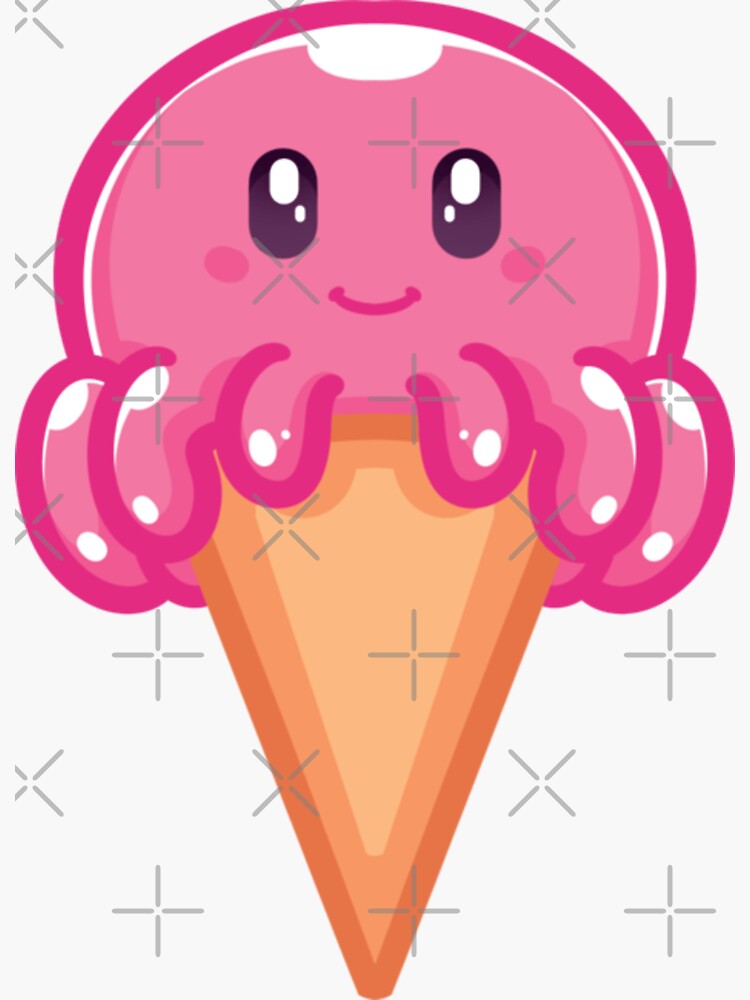 "Baby Octopus Cone Octopus Ice Cream" Sticker by BOUM00 | Redbubble