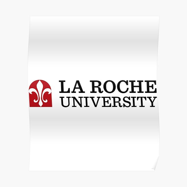 "red black la roche university logo" Poster for Sale by fabianrey