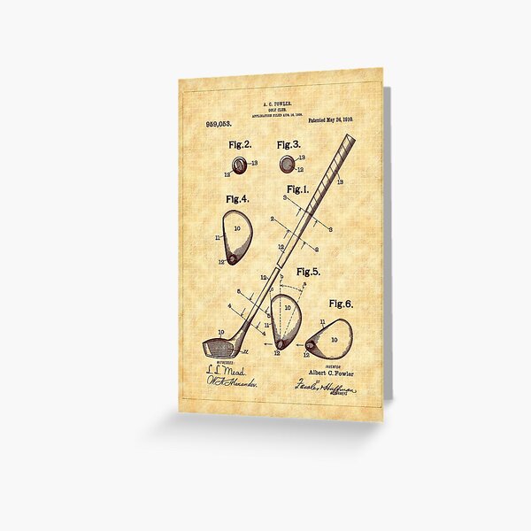 Item preview, Fowler's 1910 Golf Club Patent Art designed and sold by Barry Jones Art and More.