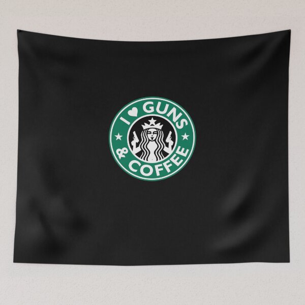 Item preview, I Love GUNS AND COFFEE Shirt Funny Gun T-Shirt Essential T-Shirt designed and sold by MariaBorgwardt.