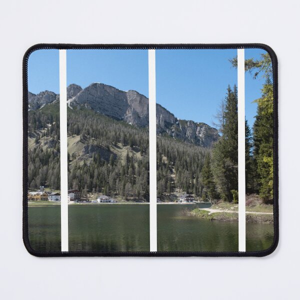 Item preview, The fabulous alpine lake of Misurina in the Dolomites. Lovely and relaxing place in the Italian Alps. Reflections in the rippled water. Sunny spring day. designed and sold by Maurizio Fabbroni.