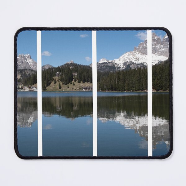 Item preview, The fabulous alpine lake of Misurina in the Dolomites. Lovely and relaxing place in the Italian Alps. Reflections in the rippled water. Sunny spring day. designed and sold by Maurizio Fabbroni.