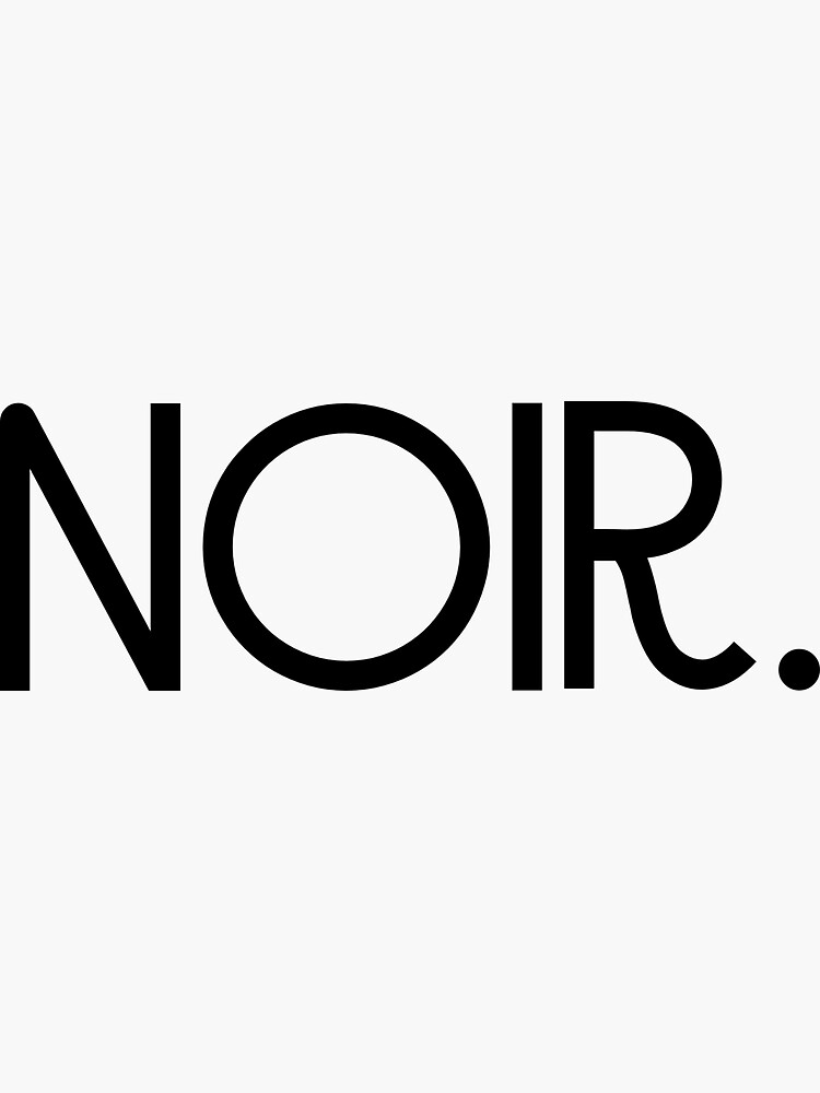 "Noir. French word meaning black. Minimalist" Sticker by ScandiStuff