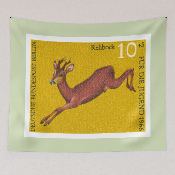 Item preview, Stamp collecting vintage retro 1966 Germany DDR roe deer postage stamp designed and sold by cutestamps.