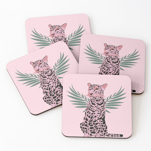 Item preview, Tropical Pink Cheetah and Leaves designed and sold by cerenalkan.